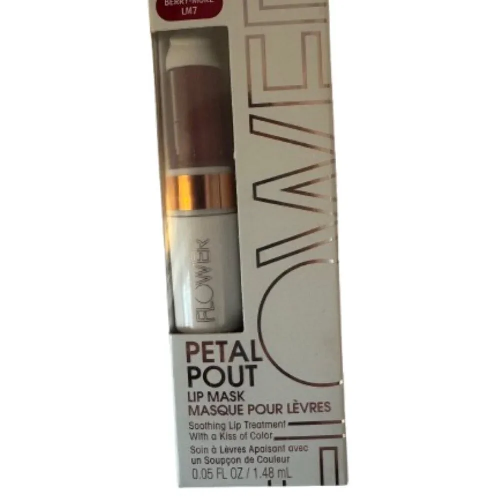 NEW Lot of 2 FLOWER Petal Pout Lip Mask Berry-More LM7 - 0.05 FL OZ